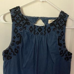 Sleeveless 100% cotton jean dress